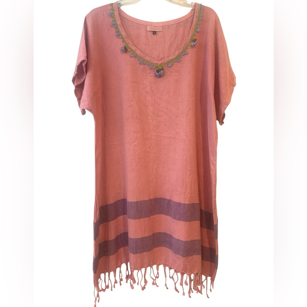 Anasanya Peshtamal Summer Dress Beach Dress Turkish Linen Cotton Women’s Size XL